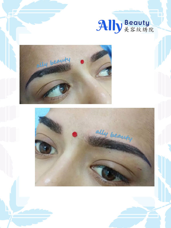 best eyebrow embroidery sample malaysia kl cheras ampang, eyeliner embroidery sample, ally beauty eyebrow embroidery